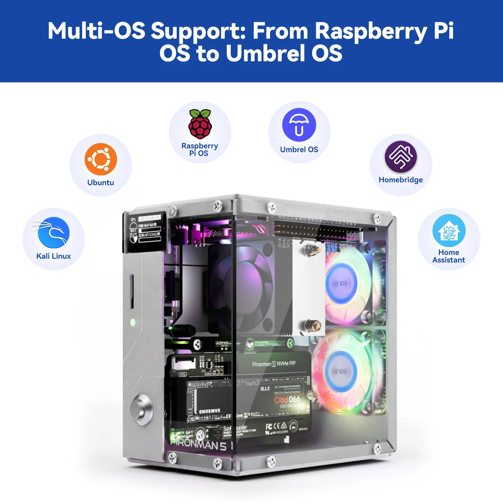 Pironman 5: Caja para Raspberry Pi 5 con NVMe y refrigeraciónેણ - imagen 2