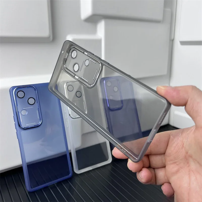 Funda de teléfono con película de lente de lujo para VIVO V30 Pro 5G, protector de cámara completa, cubierta trasera suave y transparente, protector de armadura a prueba de golpes - imagen 5