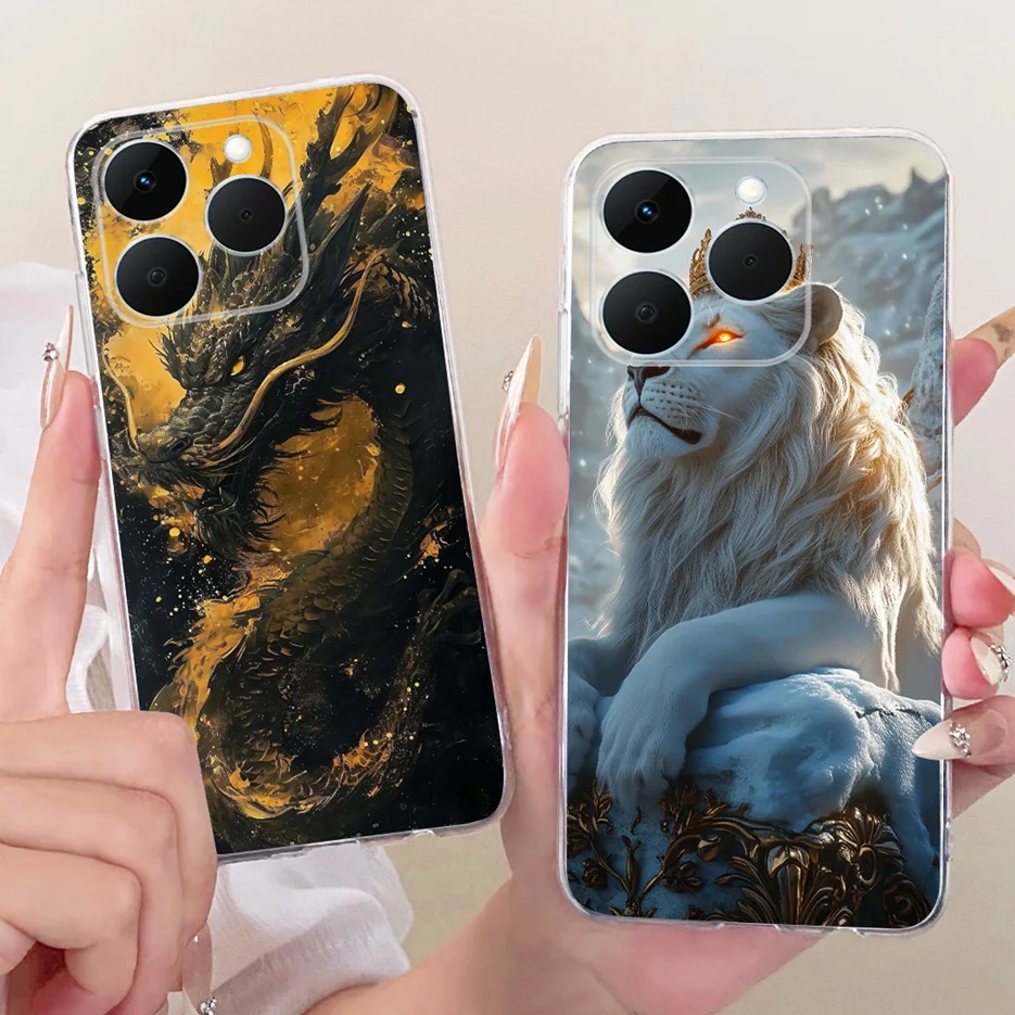 Para Realme 15T funda RMX5111 RMX5112 Cool Animals funda pintada de lujo 6,57 ''funda de silicona suave para Realme 15T Realme15T 5G bolsas - imagen 4