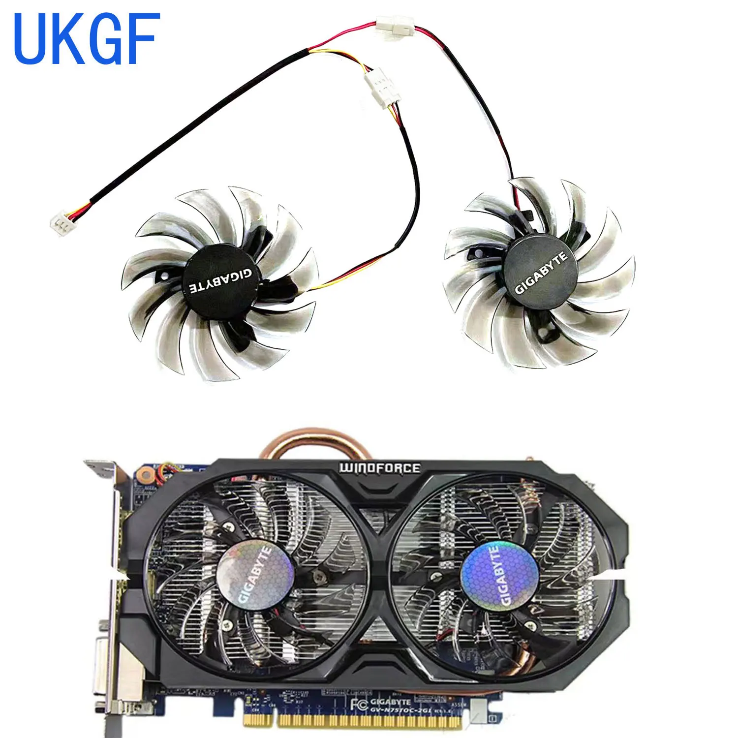 Ventilador T128010SM de 3 pines, 75MM, GTX 670, GPU, adecuado para Gigabyte N460, GTX 670, 580, 560, tarjeta gráfica Ti, nuevo