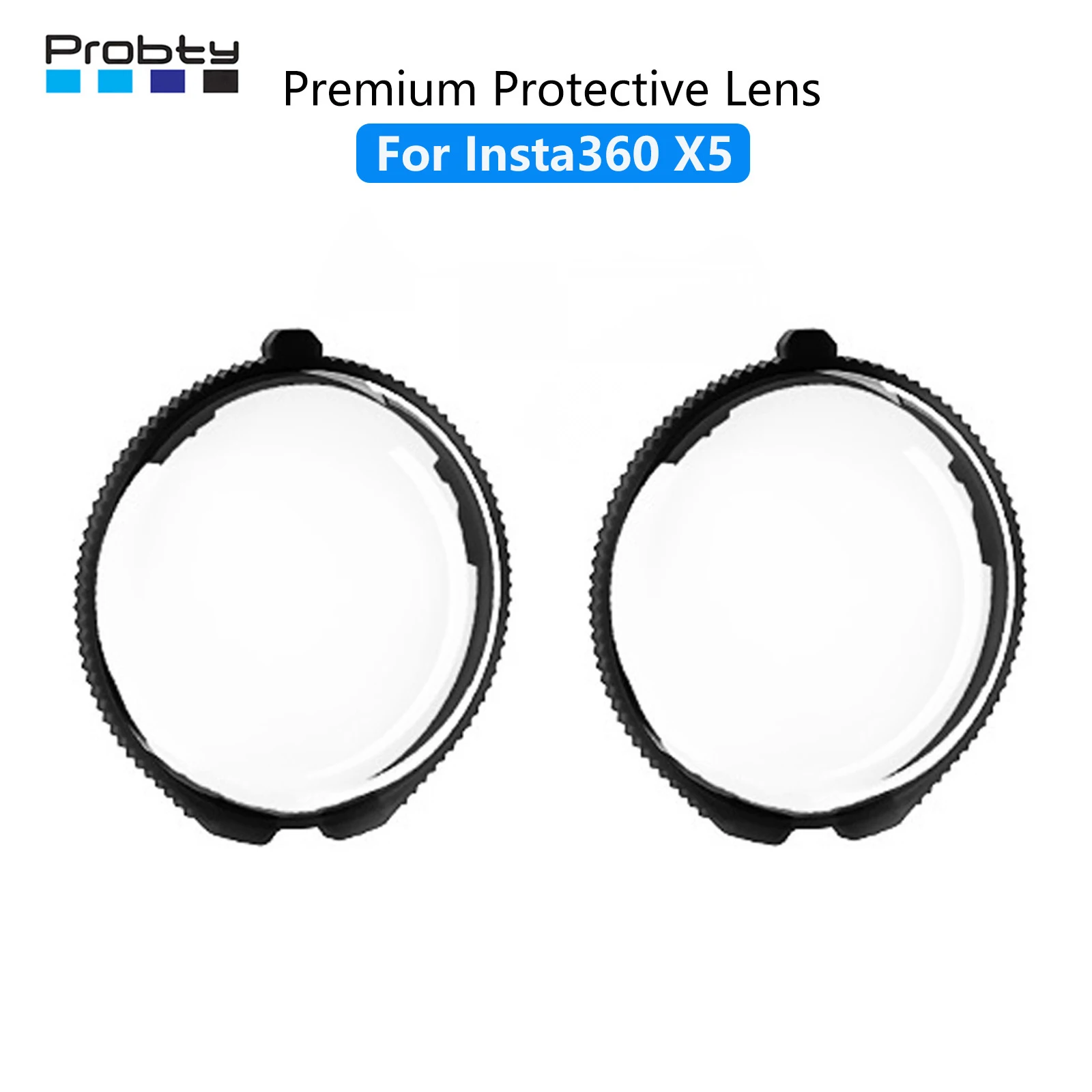 Probty Premium Protectores de lentes para Insta360 X5, Protector de lente de cámara de vidrio óptico para Insta 360 X5 Accesorios resistentes a los arañazos