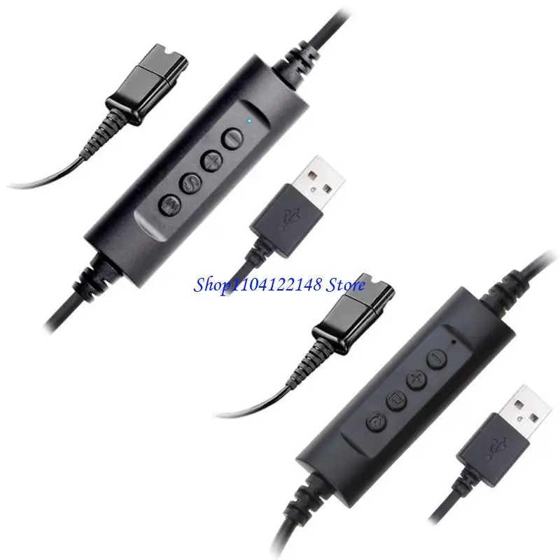 Cable auriculares con conector P9FA USB para centros llamadas, clases y reuniones en línea - imagen 3