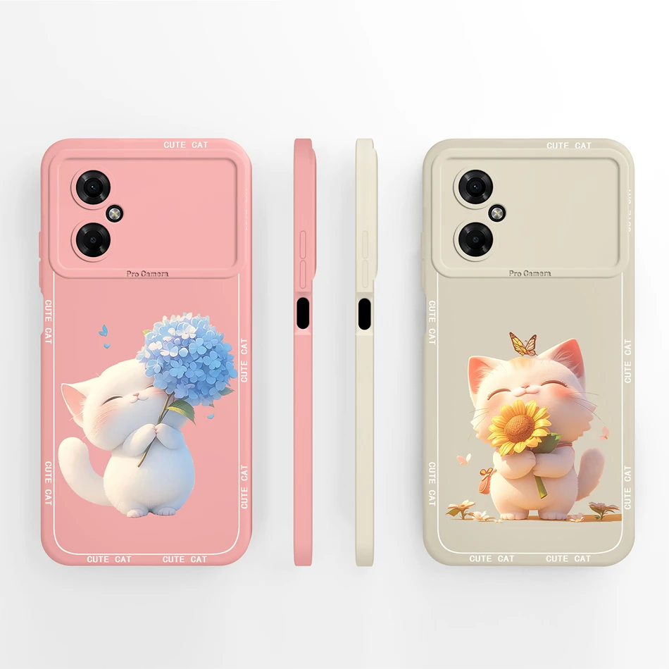 Para Poco M4 Pro funda tinta mariposa suave silicona líquida carcasa de teléfono para Xiaomi Poco M4Pro 4G 5G cubierta completa anticaída parachoques trasero - imagen 4