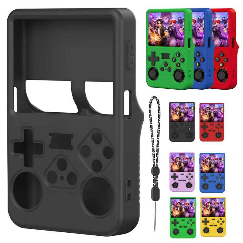 Funda de silicona de Color para consola de juegos portátil R36S, cubierta protectora de silicona, caja de almacenamiento antiarañazos, carcasa suave - imagen 2
