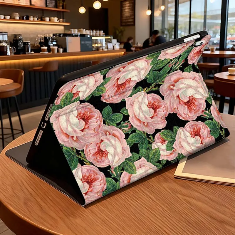 Pintura artística hermosas flores para iPad Pro Air Mini 1 2 3 4 5 6 7 7th 8th 9th 10th 11th 10,2 9,7 10,5 10,9 11 12,9 funda para tableta - imagen 4
