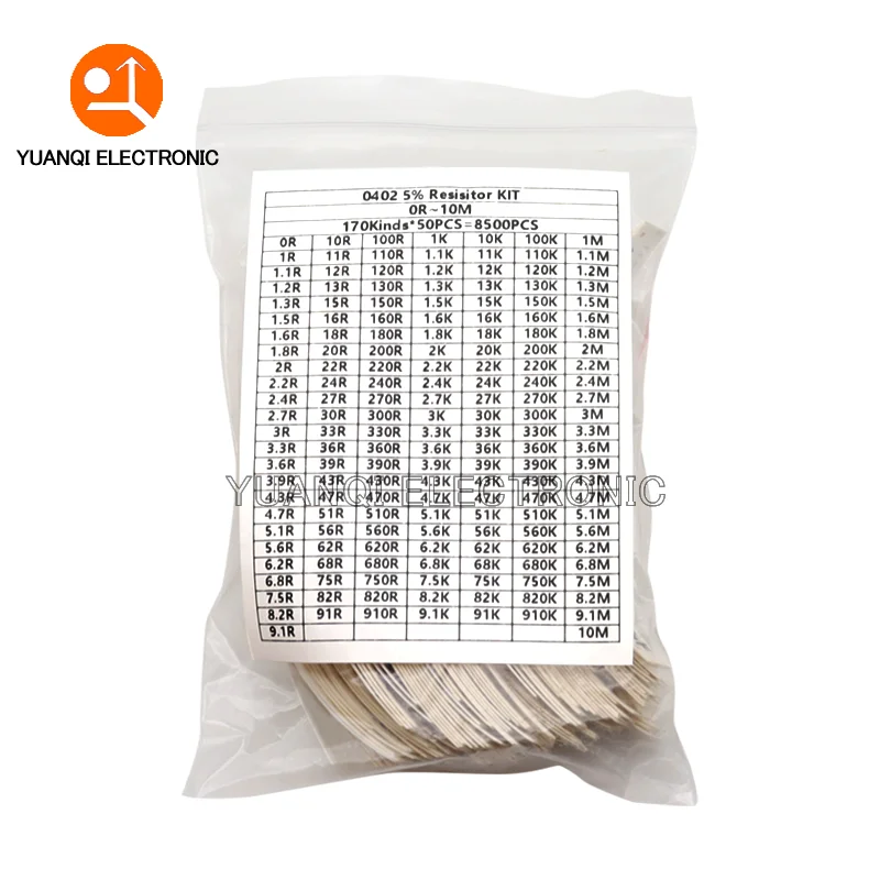 Kit surtido de resistencias de Chip SMD, conjunto de muestras de resistencia, 0R - 10M ohm, 5% valores, 0402, 0603, 0805, 1206 - imagen 5