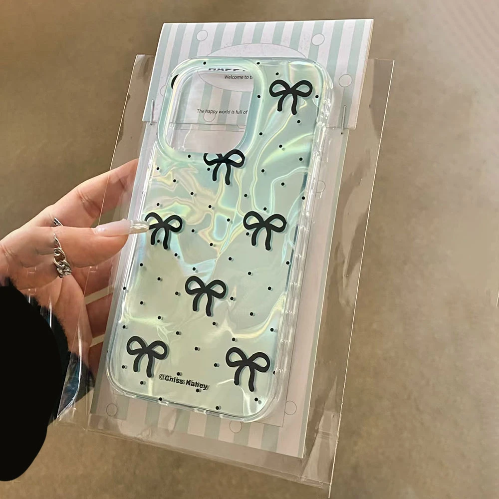 Para Xiaomi 13T 14T Pro 11 Lite Poco X5 X5 X7 X6 M6 Pro funda de teléfono negro Bowknot Circular puntos mujeres carcasa protectora Fundas - imagen 3