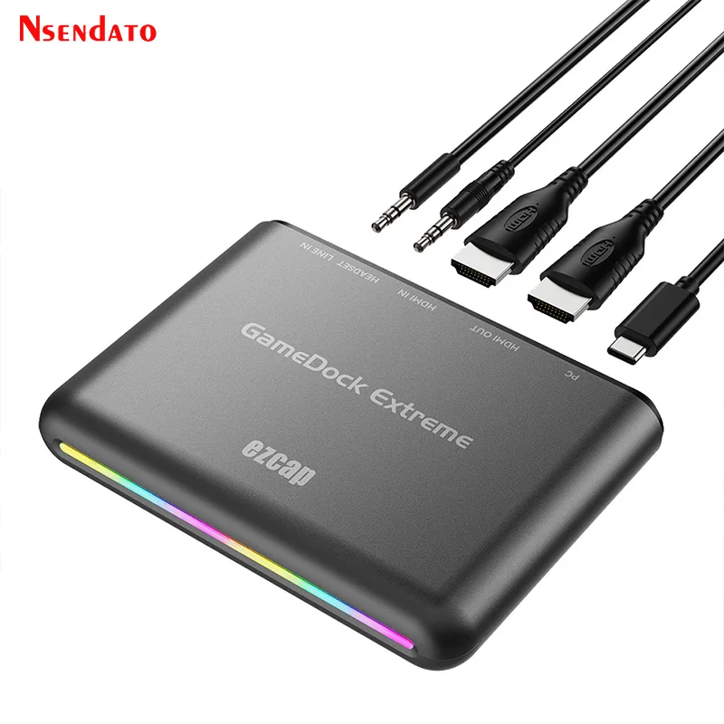 Ezcap360B 4K 60fps GameDock Extreme HDR VRR HDMI Tarjeta de captura de Audio y vídeo con micrófono compatible con RGB Color Real para transmisión en vivo de PC