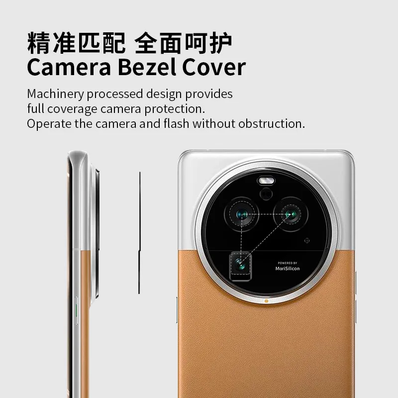 Lente de cámara de Metal para OPPO Find X6 Pro, cubierta de anillo de lente, vidrio protector para Find X6Pro, película de lente, estuche negro - imagen 2