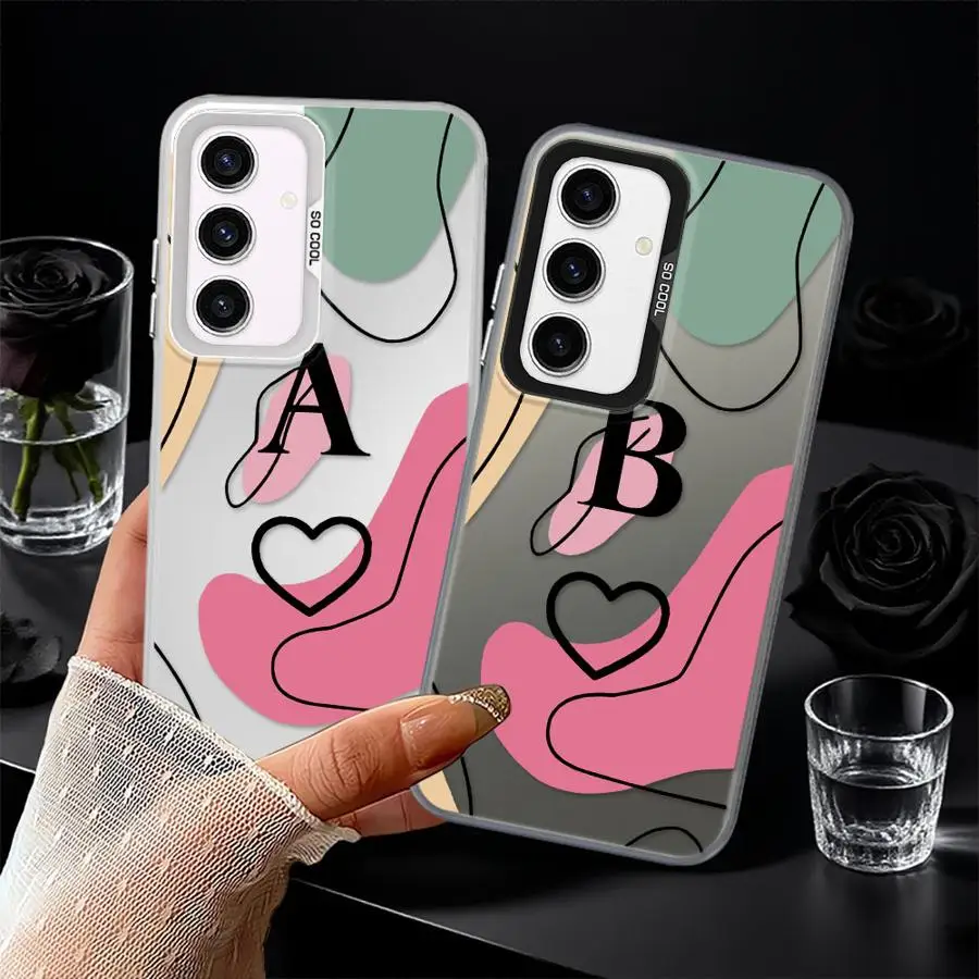 Funda trasera de teléfono para Samsung Galaxy A36 A25 A73 A22 A52 A33 A34 A23 A26 A53 A24 A32 letra A-B - imagen 2