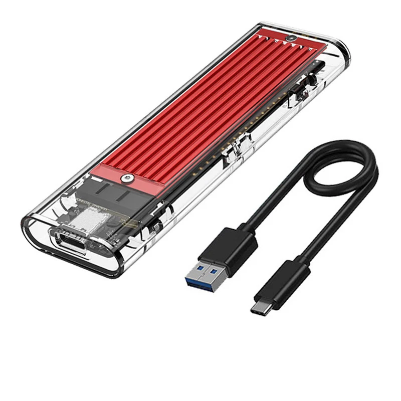 Caja SSD NVMe con protocolo refrigerado por aleación M.5 Disco duro móvil transparente USB3.1 para almacenamiento y transferencia de datos - imagen 5