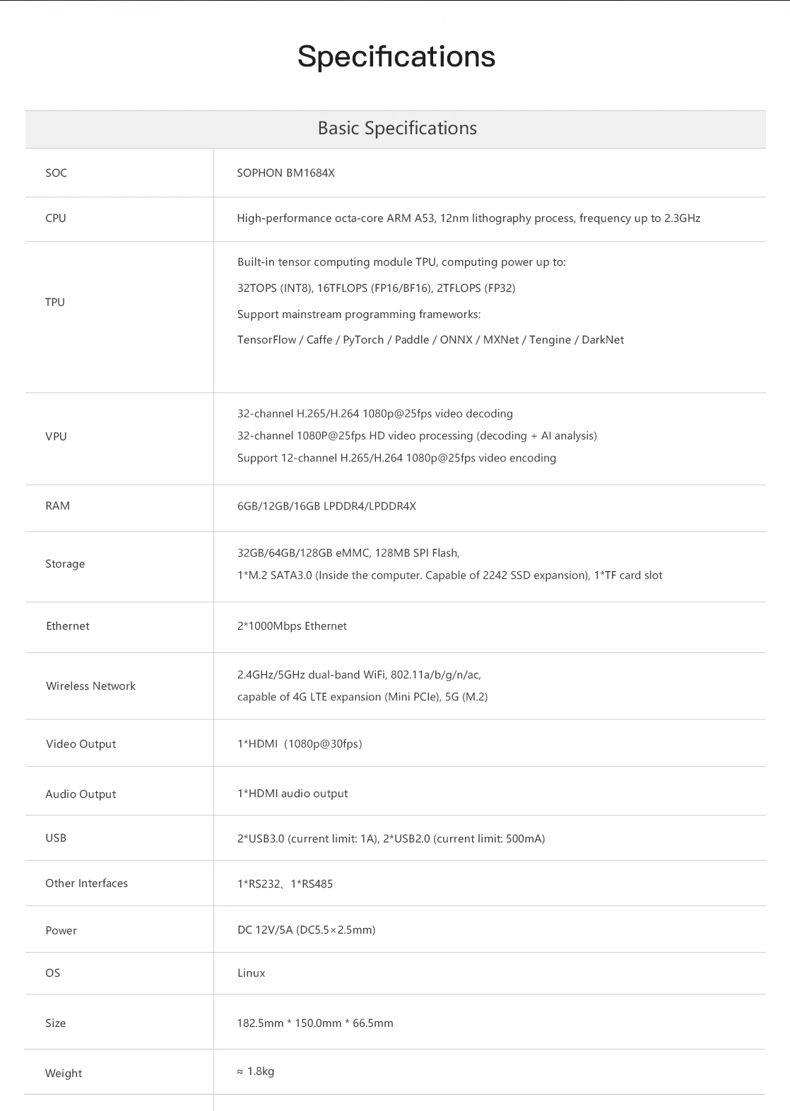 EC-A1684XJD4 FD Octa-Core 32T Computadora integrada AI de alta potencia de computación SOPHON BM1684X Firefly - imagen 5