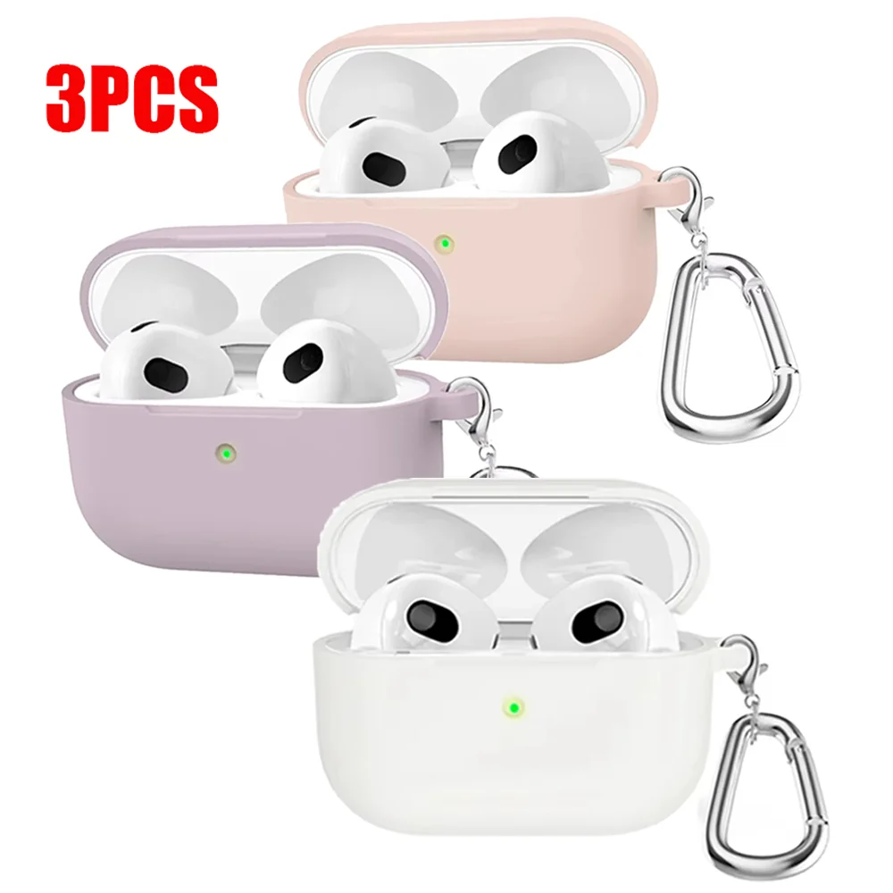 1-3 uds fundas de silicona suave para auriculares para Apple airpods 3/4 funda protectora para auriculares airpods4/3 fundas Airpods Pro 2 Accesorios - imagen 3