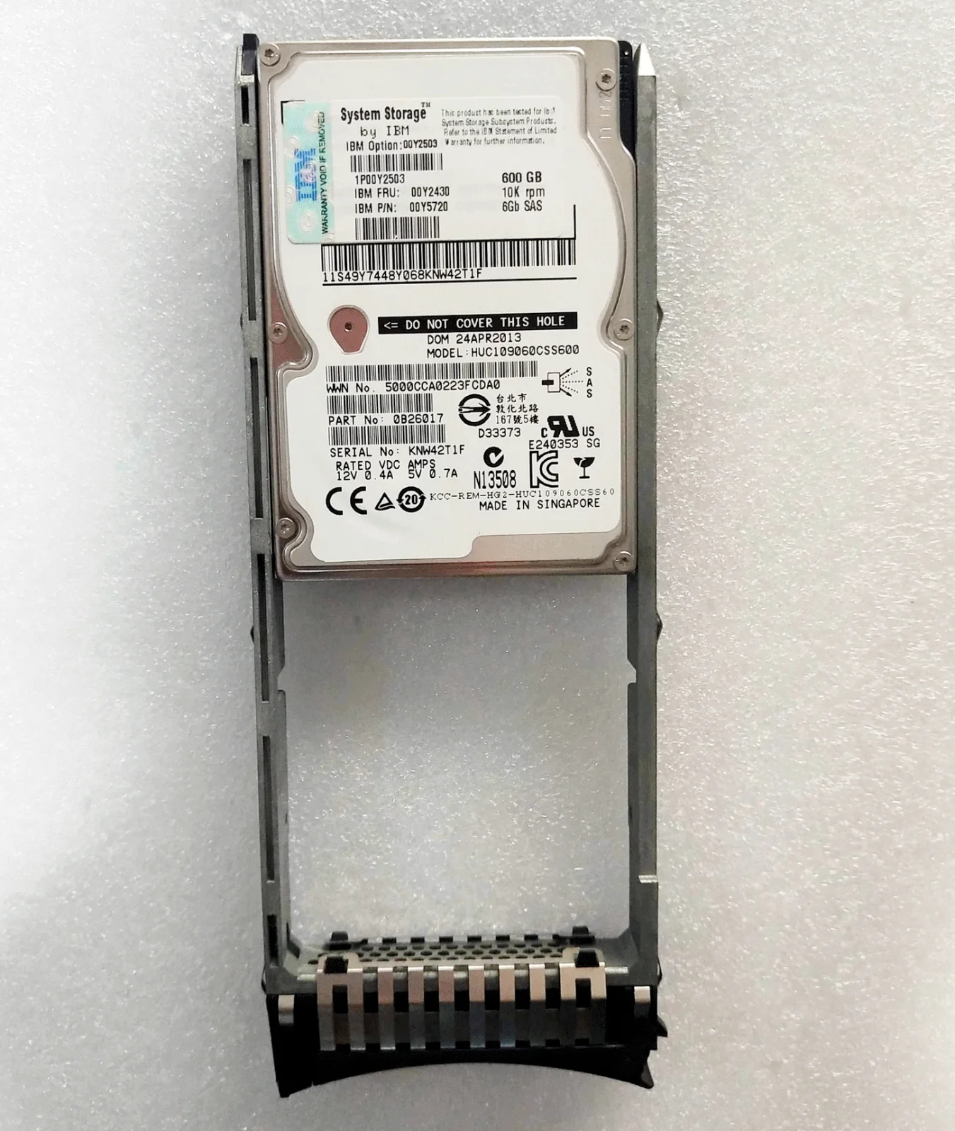 Nuevo disco duro IBM 00Y2503 00Y2430 00Y5707 600GB 10K 2,5 "SAS V3700 HDD