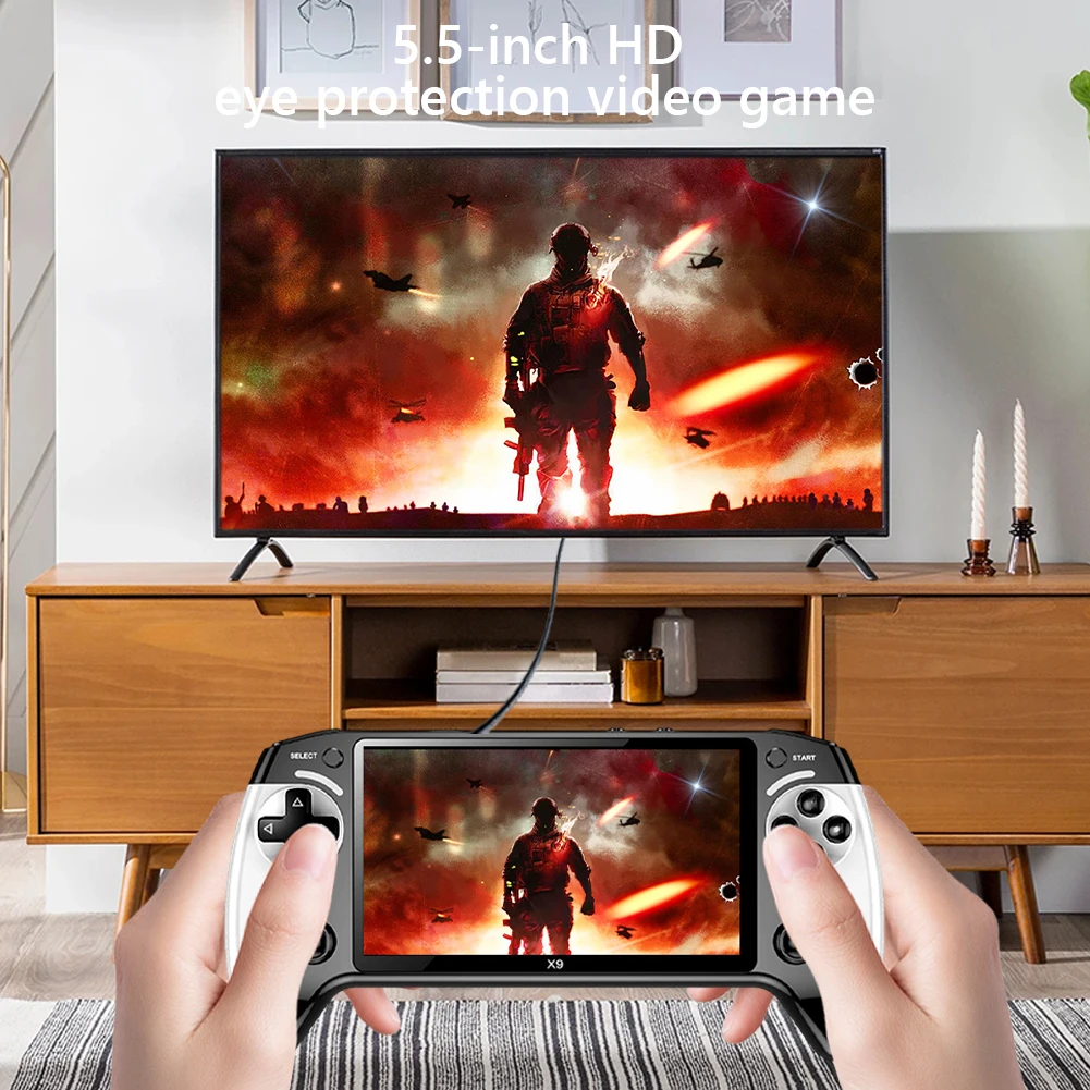 Reproductor de juegos portátil con pantalla de 5,5 pulgadas, reproductor de videojuegos Retro de 1500mAh, reproductor de juegos electrónico con carga tipo C para niños y adultos - imagen 4