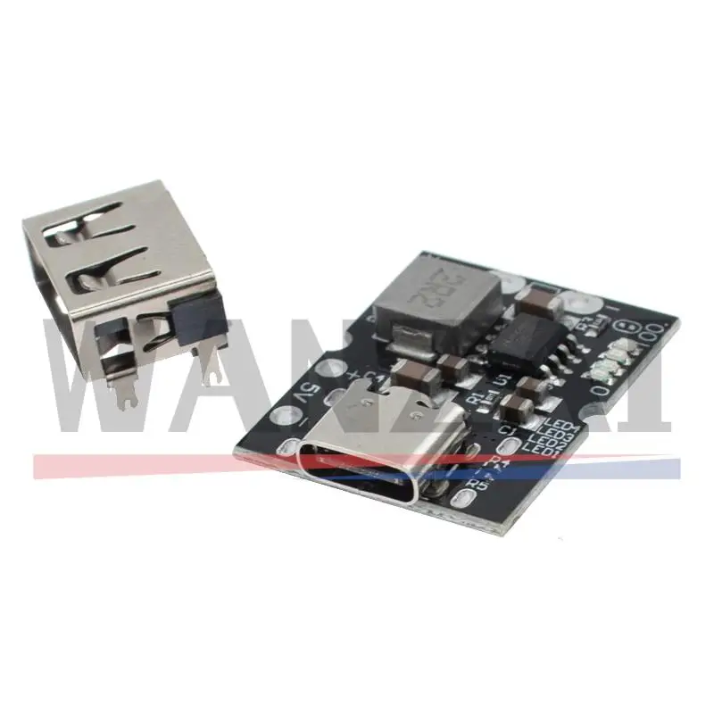 Convertidor de refuerzo USB tipo C 5V 2A, módulo de potencia elevador, placa de protección de carga de batería de litio, pantalla LED USB para cargador DIY - imagen 4