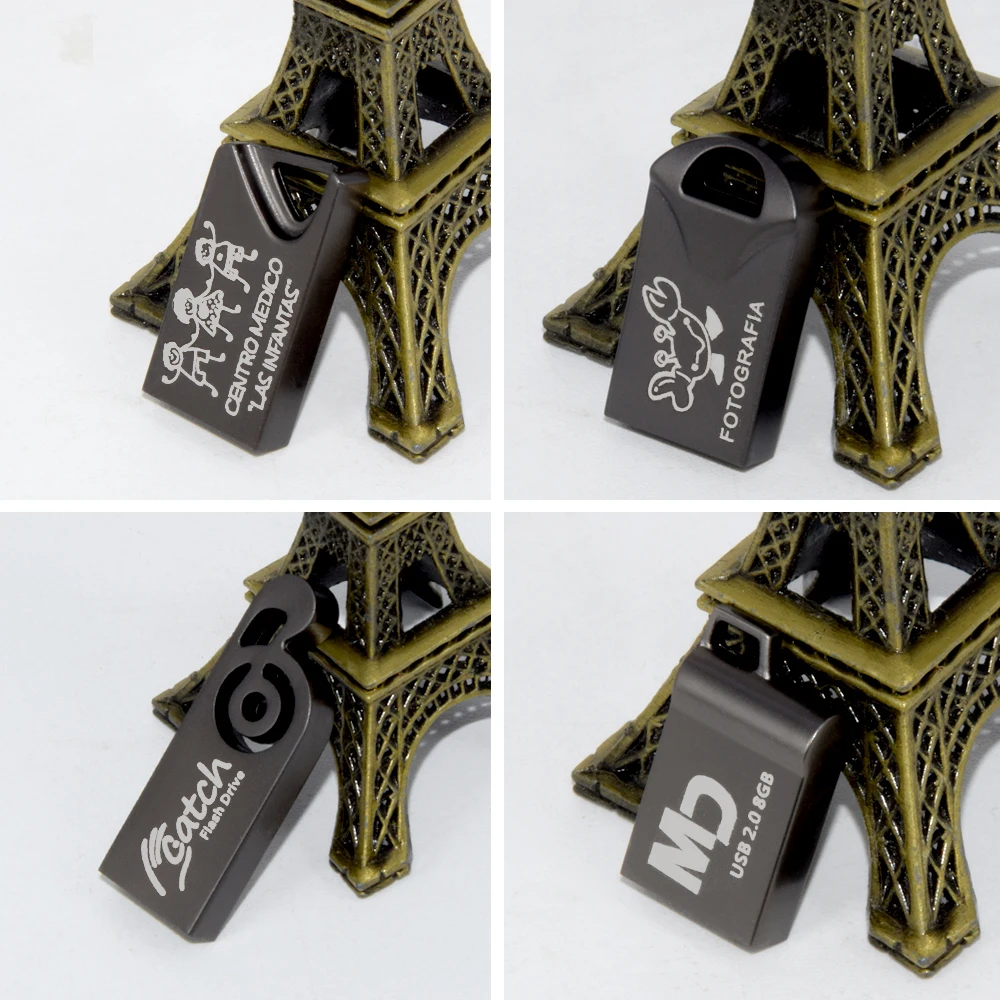 Mini unidad Flash USB de Metal, Pendrive pequeño de 32GB, 4GB, 8GB, 16GB, 32GB, 64GB, memoria usb 2,0 - imagen 3