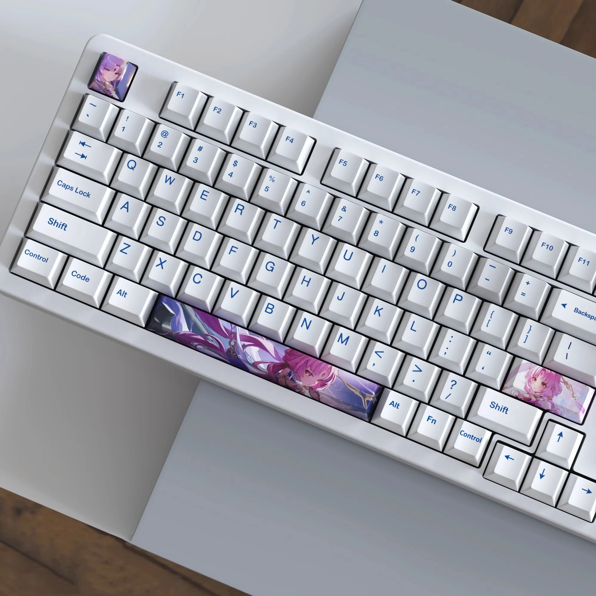 Juego de 3 teclas Honkai Star Rail, barra espacial 6.25U ESC 2.25U, teclas de entrada, subcama de tinte PBT, teclas para juegos de Anime, perfil de cereza - imagen 2