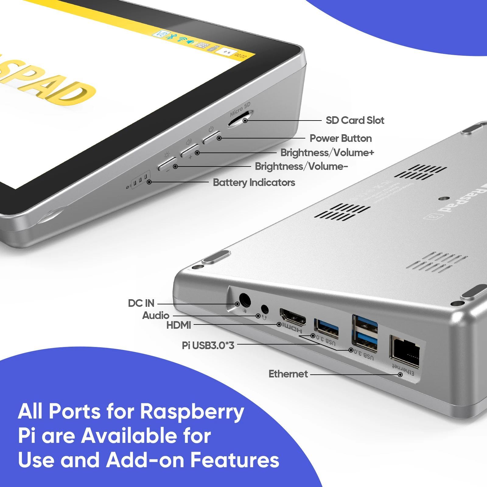 RasPad 3.0: una tableta todo en uno para Raspberry Pi con pantalla táctil de 10,1" y batería incorporada para IoT, programación, juegos, 3D - imagen 5