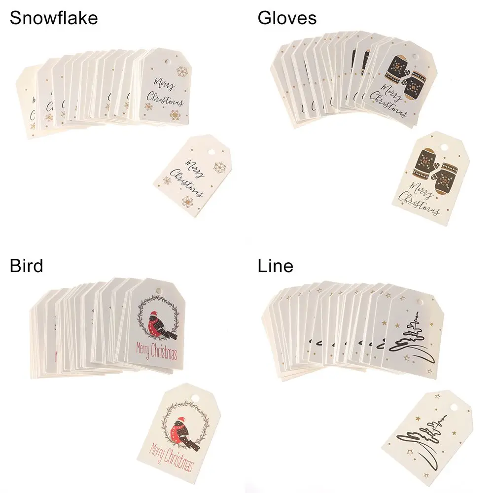 Etiquetas de papel Kraft para envolver regalos, etiquetas colgantes de Feliz Navidad, tarjetas de papel de Papá Noel, suministros para fiestas de Navidad, DIY, 50 piezas - imagen 5