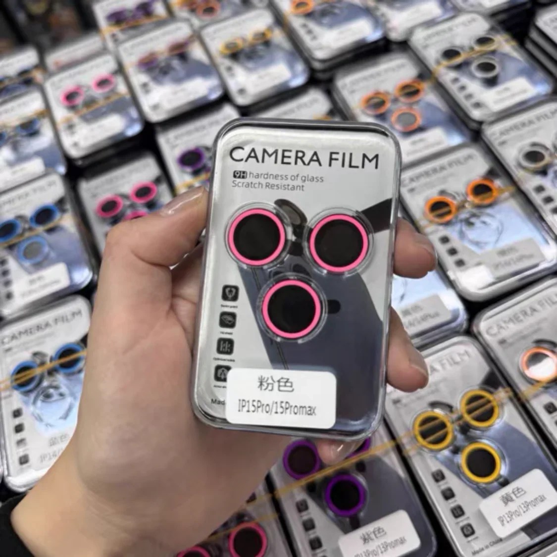 Película protectora luminosa para lente de cámara, 2-3 Uds., para IPhone 17 16 15 Pro Max 15 Plus 13 12 Mini anillo de lente, tapa brillante de vidrio templado - imagen 3