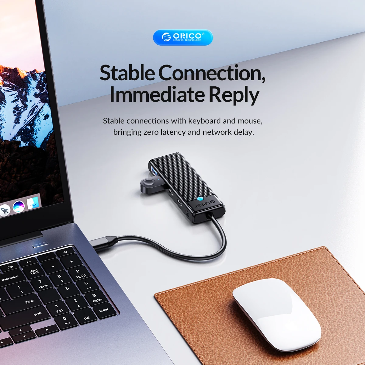 ORICO-Adaptador USB 3,0, extensor de Puerto SD/TF, lector de tarjetas PD100w, puerto de carga Compatible con PC, portátil, Hub DE 5Gbps - imagen 5