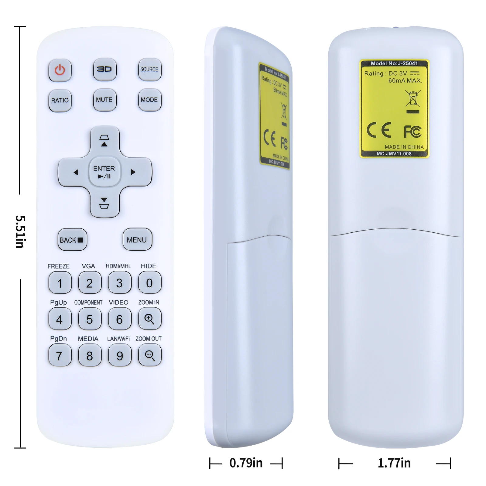 Mando a distancia para Acer AX610, X1528i, J-25041, MC.JMV11.008, X1526AH, X1526HK, X1527H, X1527i, X1528i, proyector, nuevo - imagen 5