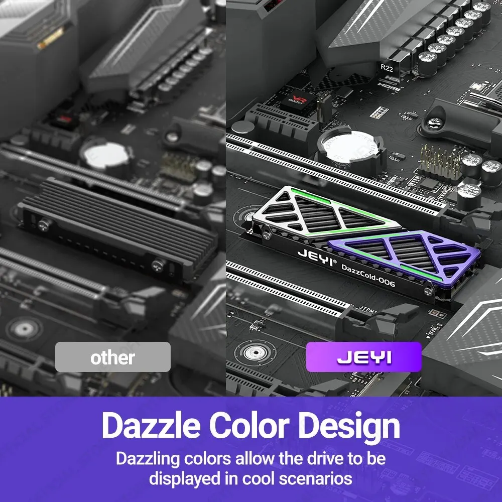 JEYI Dazzcold Disipador M.2 SSD NVME – Refrigeración Aluminum Magnesio - imagen 5