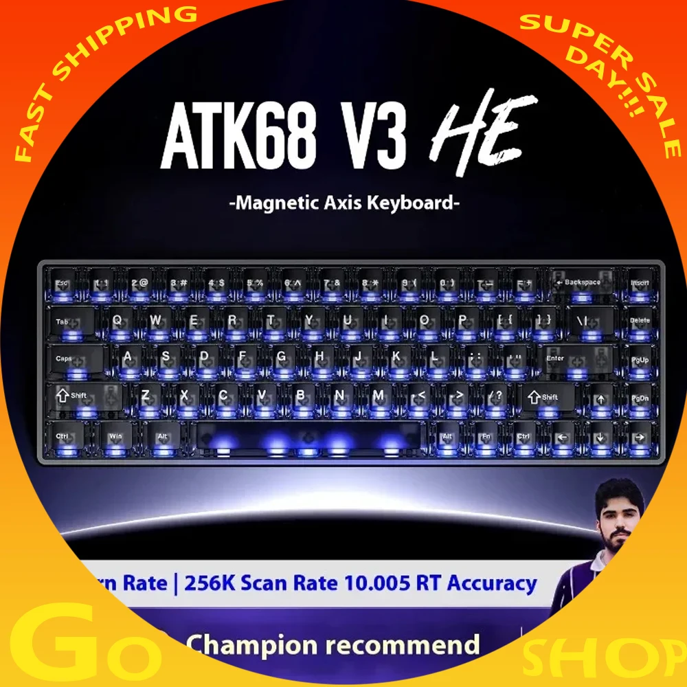 Nuevo ATK68 V3 HE teclado de juego con interruptor magnético CNC aleación de aluminio 8000hz RGB intercambio en caliente 0,08 ms teclados de latencia ultrabaja moda - imagen 2