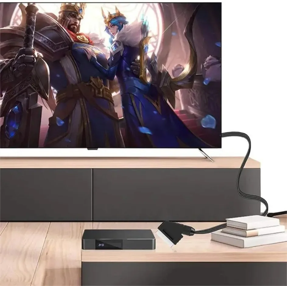 Cable convertidor compatible con SCART a HDMI, interruptor de 720P/1080P, adaptador convertidor de Audio y vídeo con salida HD, para enchufe Sky Box STB - imagen 5