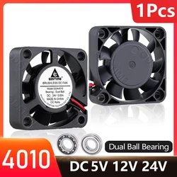 Ventilador 40mm 4010 Doble Rodamiento 5V/12V/24V Refrigeración Impresora 3D NAS