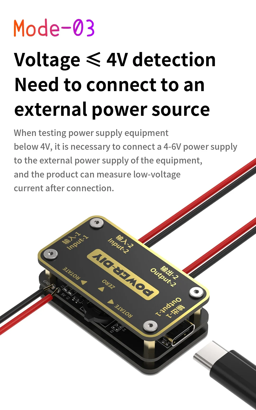 Amperímetro Digital DIY de potencia mecánica, prueba de voltaje móvil multifuncional, amperímetro Digital DIY, herramientas de prueba de pantalla giratoria - imagen 5