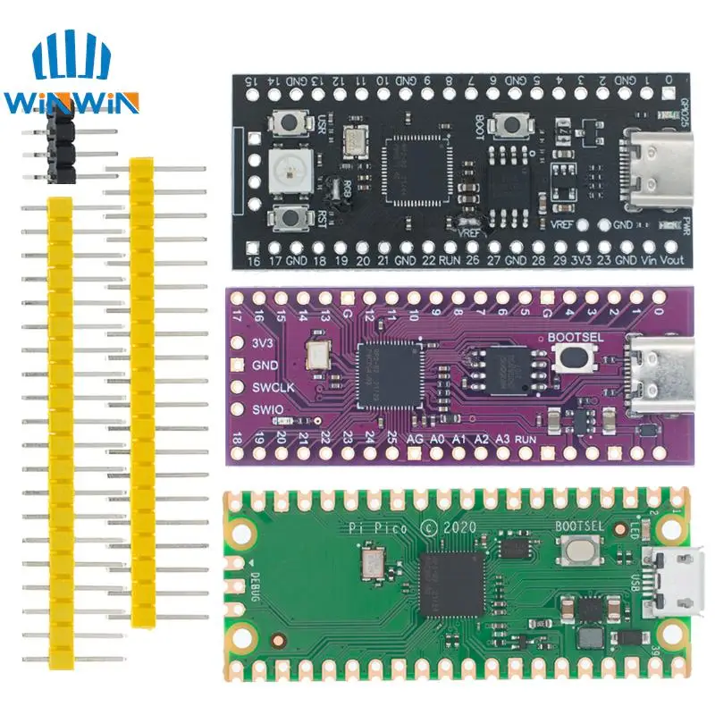 Raspberry Pi-placa Pico RP2040 de doble núcleo, microordenadores ARM de baja potencia, Cortex-M0 + procesador de alto rendimiento, 264KB