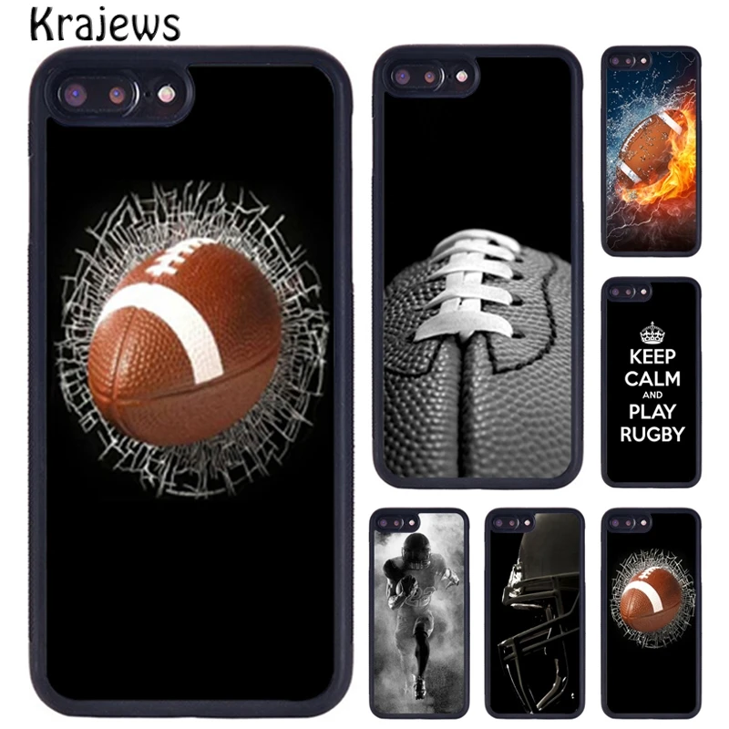 Krajews-funda de teléfono con pelota de Rugby de fútbol americano, funda para iPhone 17 Air 16 15 14 11 12 13 Pro MAX Plus