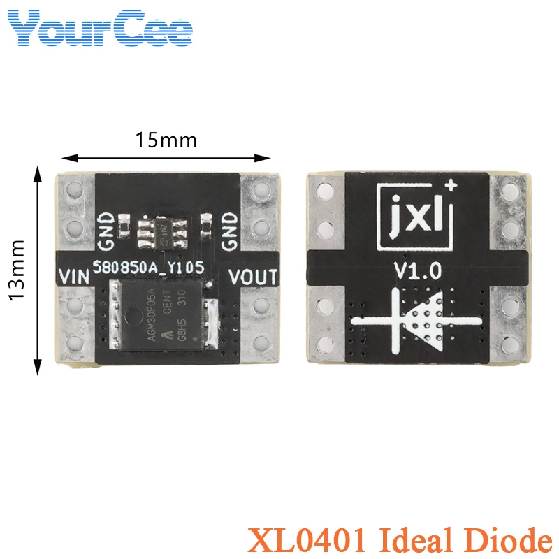 Módulo de diodo Ideal XL0401, rectificador de diodo Ideal de simulación, 3V-26V, 5,5 mΩ, placa MOS de baja resistencia interna, 5 uds./1 ud.