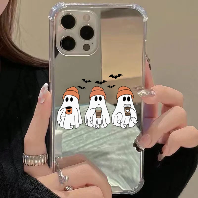 Funda de teléfono acrílica con diseño de fantasma Retro de Halloween para iPhone 17 16 15 Pro Max 14 13 12 11 XS X XR 7 8 Plus - imagen 4