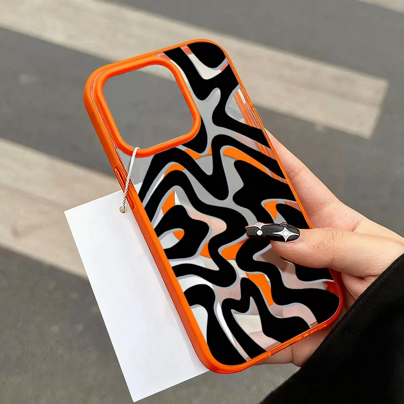 Funda de teléfono con carga inalámbrica a rayas blancas y negras para iPhone 17 16 15 14 13 12 Pro Max 16 Plus 16E Air 11 cubierta magnética - imagen 5