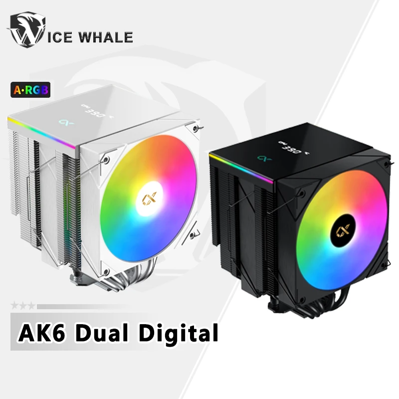 XIGMATEK AK6 enfriador de aire de CPU Digital Dual 6 tubos de calor radiador de torres gemelas ventilador ARGB Dual para LGA1851 1700 1200 115X AM5 AM4 - imagen 2