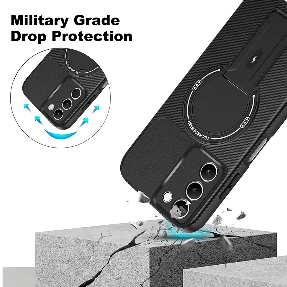 Funda de teléfono con soporte magnético oculto a prueba de golpes para Xiaomi 14T Pro POCO X7 X6 M6 F7 Pro C75 C75 C71 C61 funda protectora trasera - imagen 5