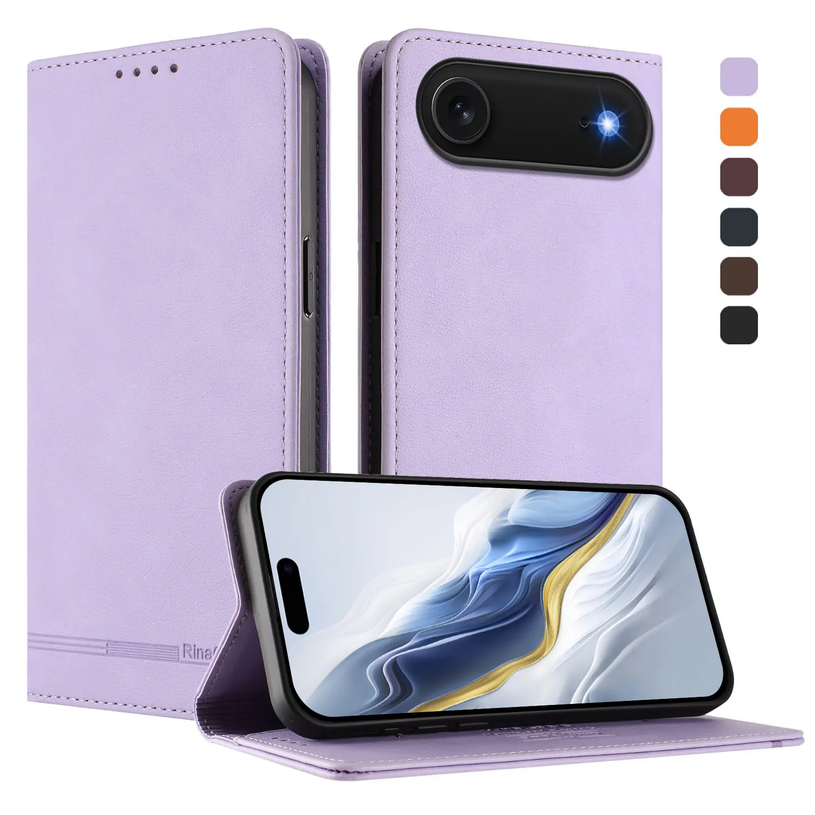 Funda de teléfono de cuero con billetera Solt con tarjeta magnética fuerte de negocios para iPhone 17 Pro Max 16 Plus 15 14 13 12 11 funda con tapa para libro