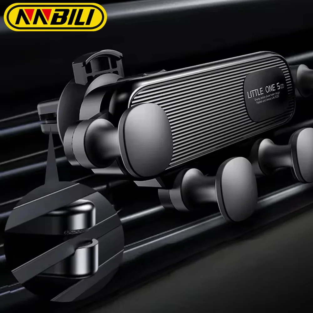 NNBILI-Soporte Universal para teléfono móvil de coche, Mini salida de aire de alta calidad con Clip de gancho, montaje para rejilla de ventilación con caja