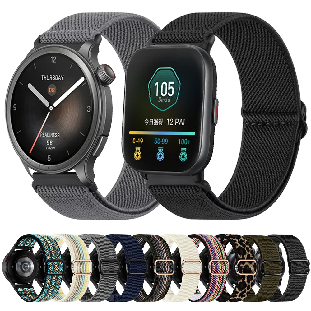 Correa de nailon para Huami AMAZFIT GTR 4 3 Pro, repuesto de pulsera trenzada de 20mm, 22mm, 47mm, GTS 4 3 2e BIP 5