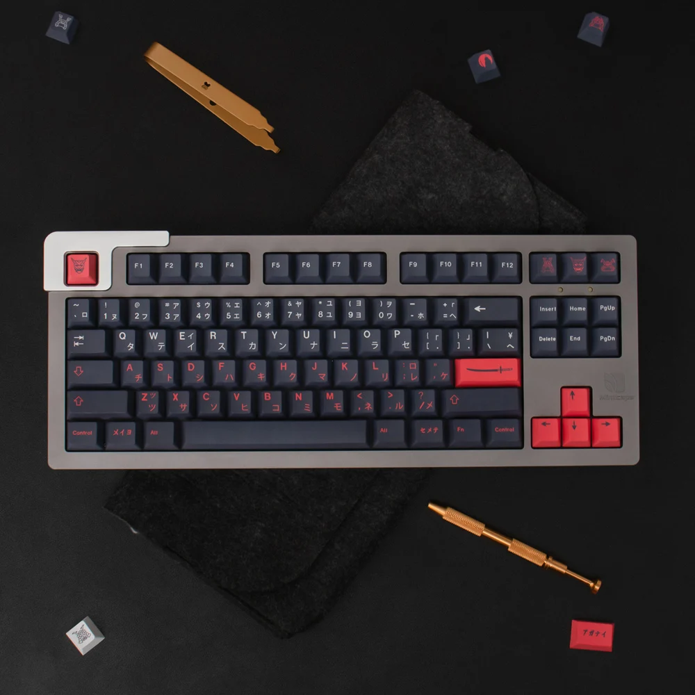 GMK Bushido-teclas para teclado mecánico PBT Dye Sub, teclas de 137 teclas, perfil de cereza, Color gris oscuro, juego de PC personalizado, GK61, Anne Pro 2 - imagen 2