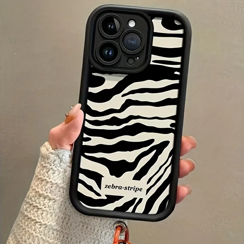 Funda de teléfono con correa colgante con patrón de rayas de lujo para iPhone 17 Pro Max 16 Pro 11 12 13 14 15 17Air X XS XR 7 8 Plus 16E - imagen 3