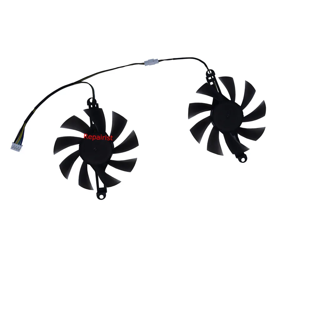 2Pcs/Set Ventilador de tarjeta gráfica,Enfriador VGA,GPU Cooler,Graphics Card Fan,85MM Diameter,98MM Mounting Pitch,para PELADN RX 580 8G,para PELADN RX6600M 8G,T129215SU,