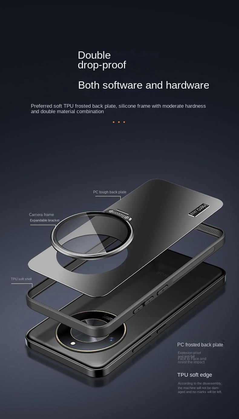 Funda trasera protectora para Huawei Honor Magic 5 Lite, carcasa dura mate con soporte, lente magnética - imagen 5