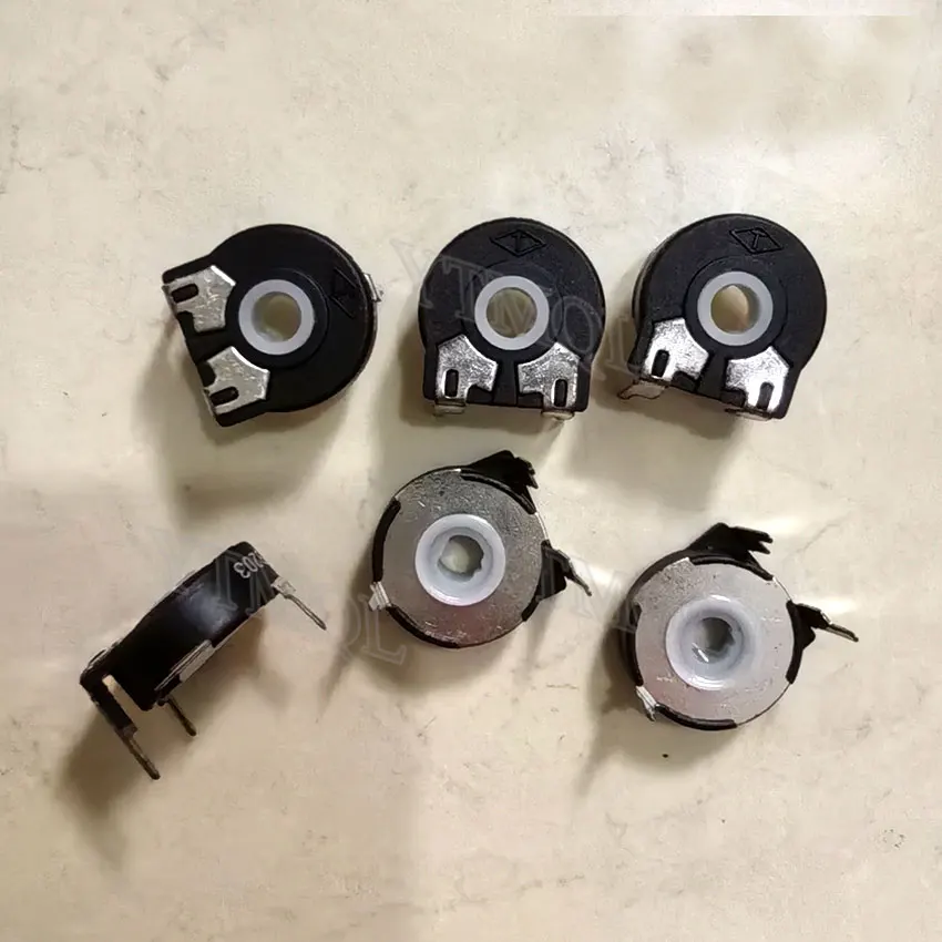 2 uds PT15 resistencia ajustable 1K 2K 5K 10K 20K 50K 100K 500K agujero elíptico conector de potenciómetro Horizontal - imagen 2
