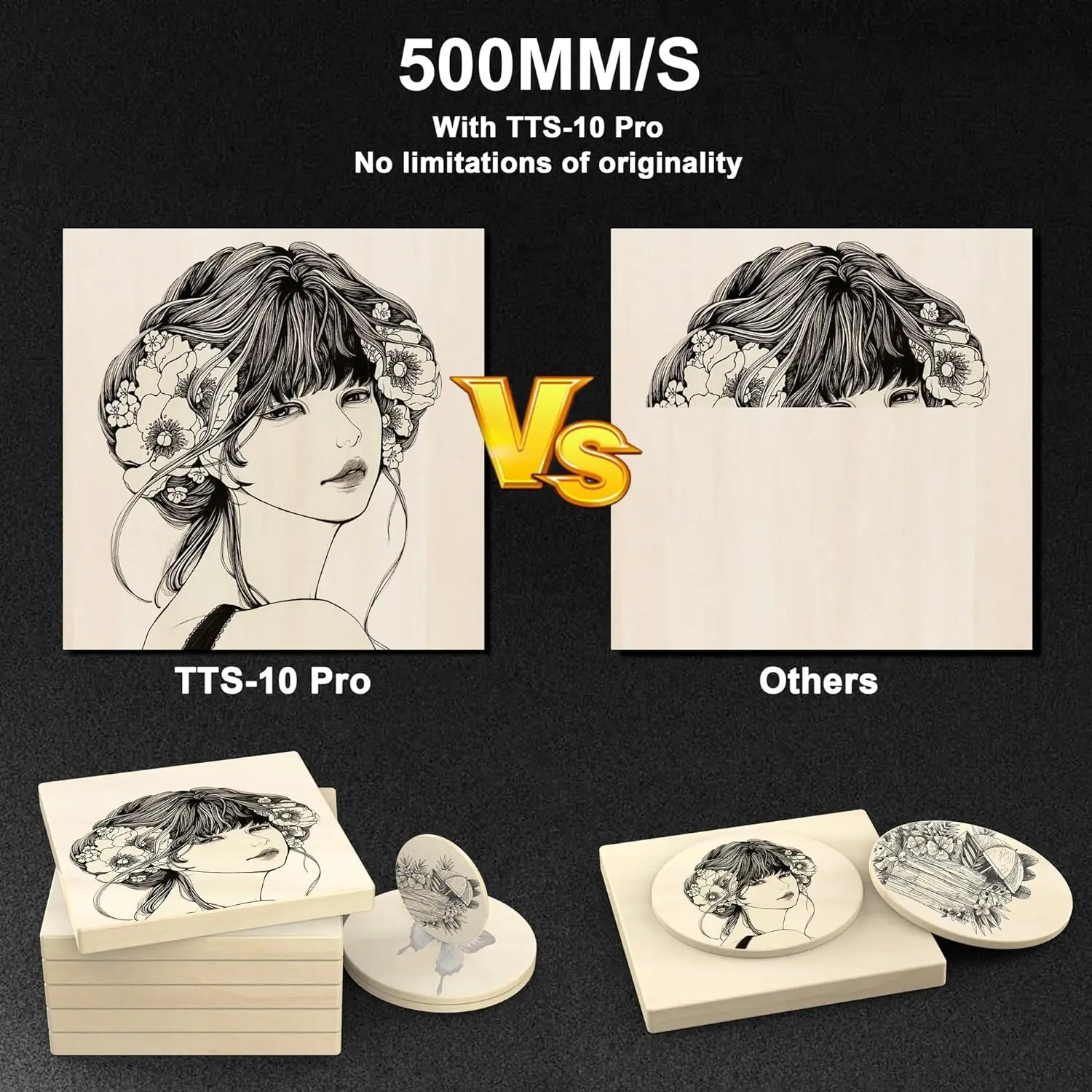 Grabador láser de dos árboles TTS 10 Pro con Control fuera de línea Wifi, máquina de grabado láser de 10W para tallado de cuero, Metal y vidrio - imagen 4