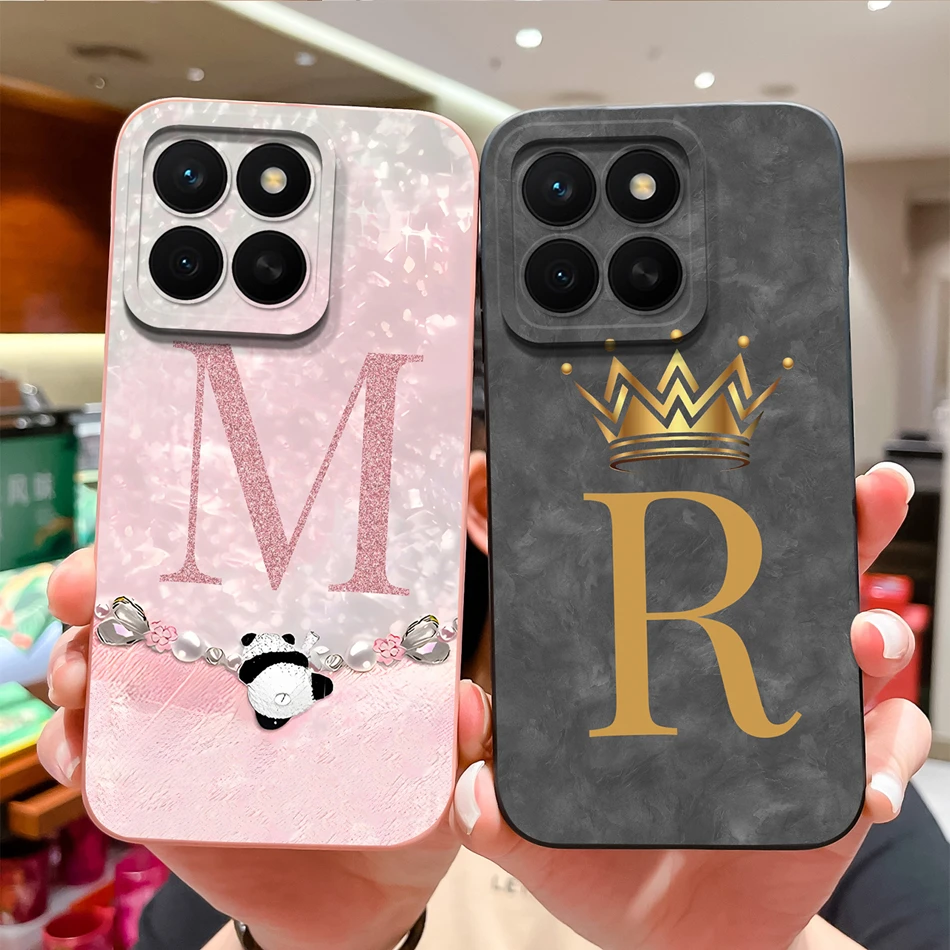 Funda para Honor X8C 4G textura ondulada letras protección completa carcasa de teléfono de silicona suave para Honor X8 C HonorX8C funda trasera regalo