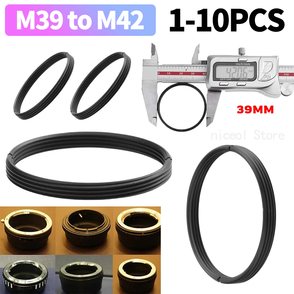 Adaptador de montaje de lente de tornillo de Metal de alta precisión M39 a M42 adaptador de lente de cámara de anillo elevador